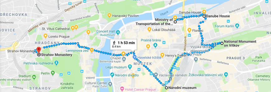 Czechia Prague map of James Bond locations