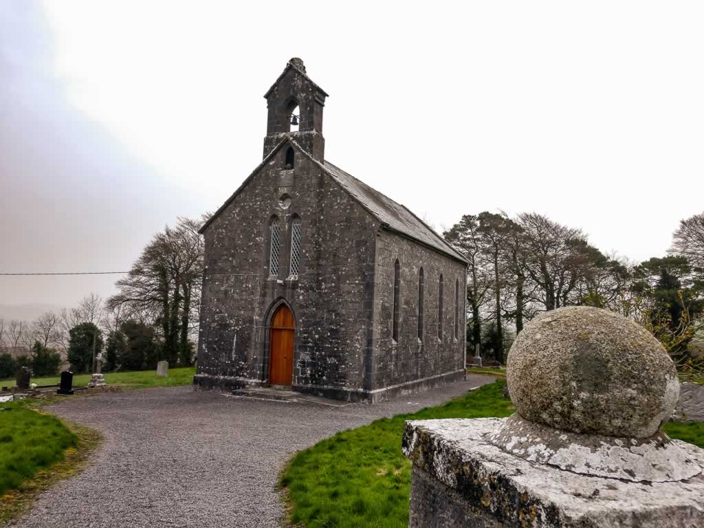 The Holy Trinity Church just below the Rock of Dunamase in Ireland