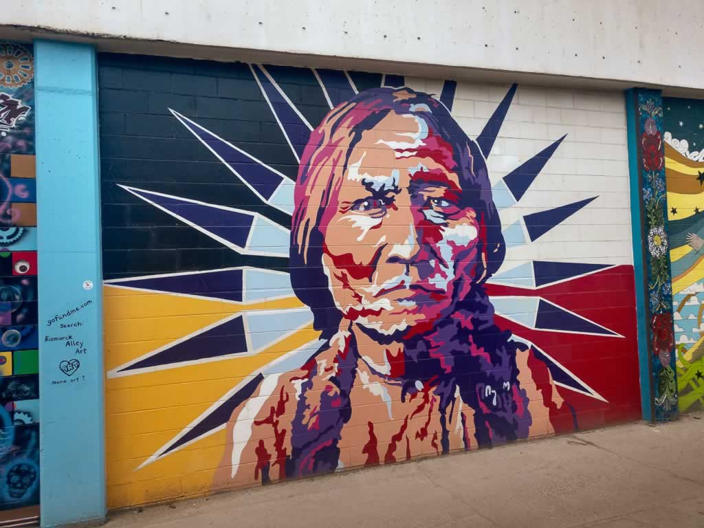 North Dakota Bismarck 5th Street Street Art Indian